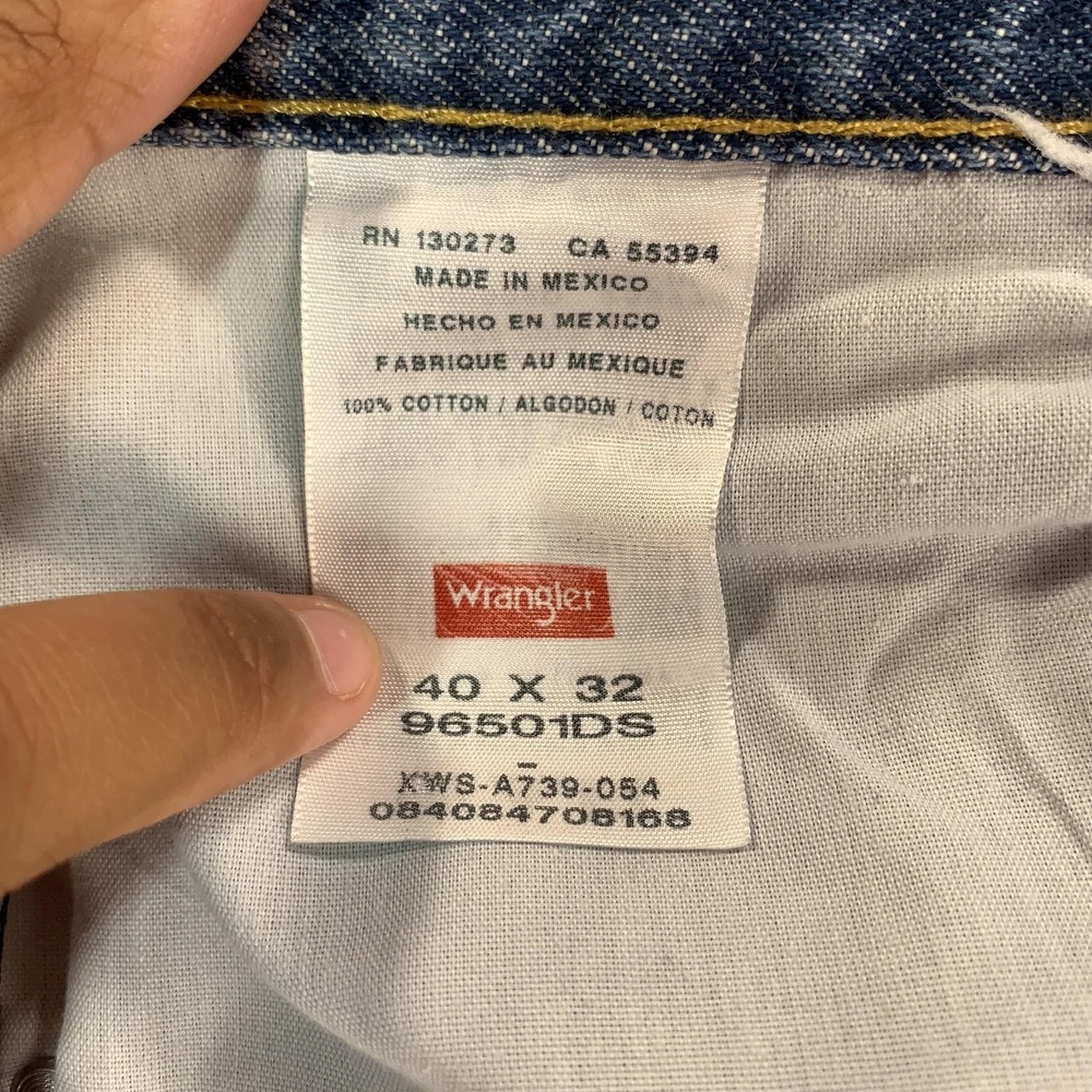 NEW Wrangler Five Star 96501DS Jeans Mens 40x32 Blue Regular Straight Denim - Picture 4 of 15